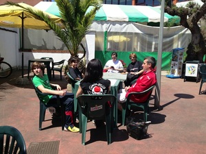 Celebrando el paseo en bici